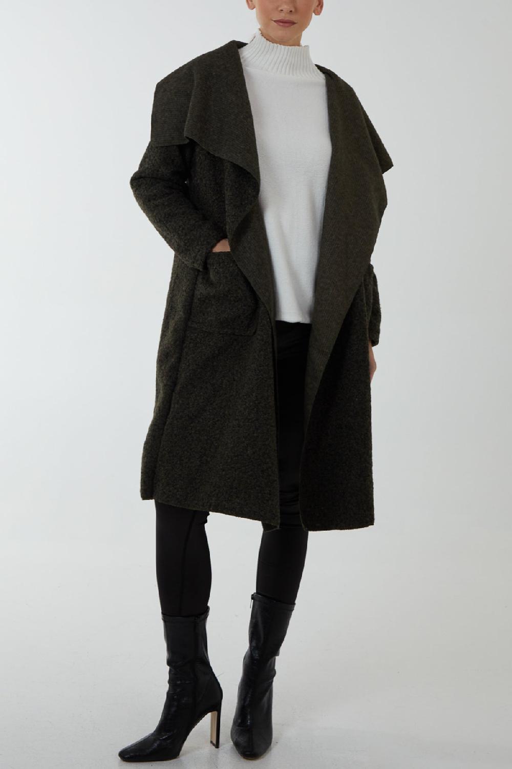 Qed London Waterfall Wool Lightweight Coat
