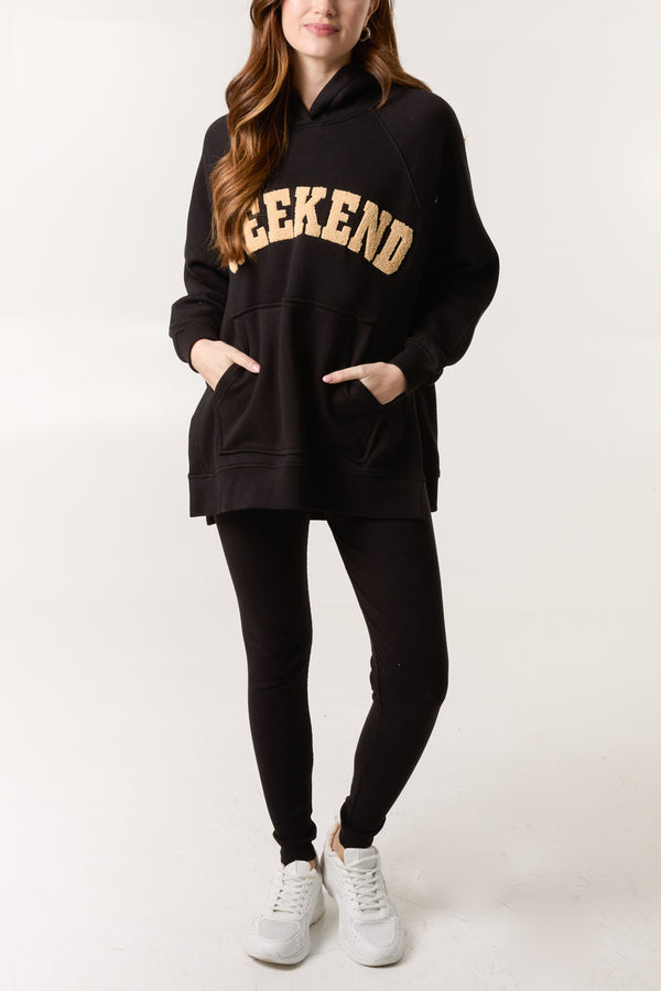 qed london 'Weekend' Applique Hoodie & Legging Set