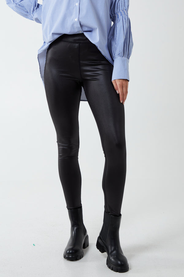 qed london Wet Look Leggings