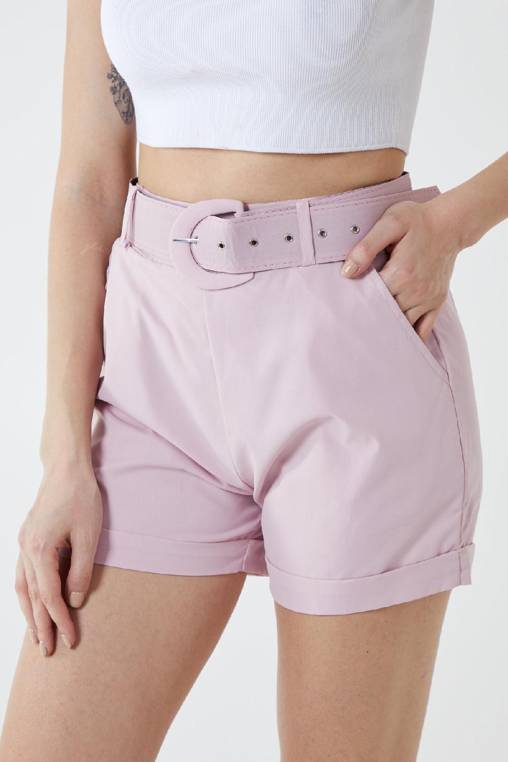 Qed London Wide Belted Shorts