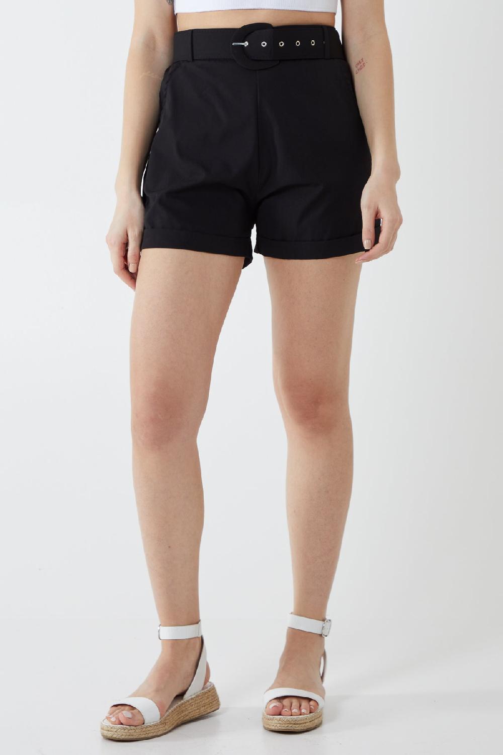 Qed London Wide Belted Shorts