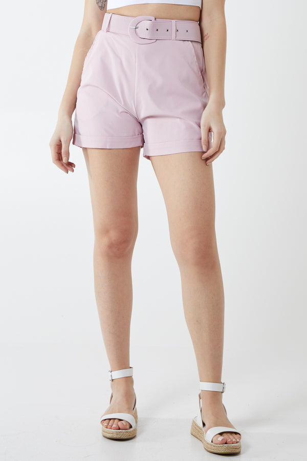qed london Wide Belted Shorts