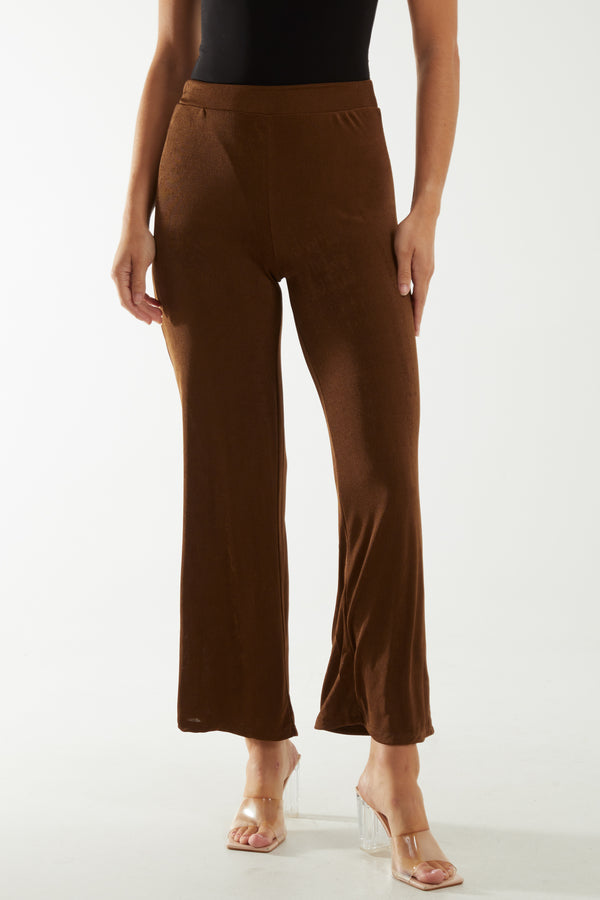 Qed London Wide Leg Acetate Trousers