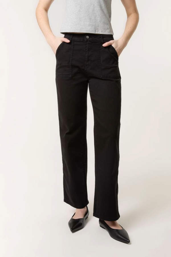 qed london Wide Leg Cotton Trouser Jeans
