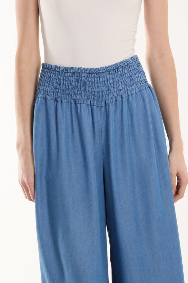 Qed London Wide Leg Denim Pocket Trousers