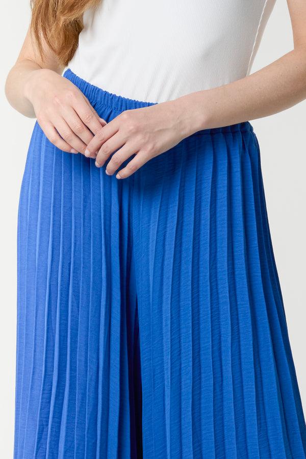 Qed London Wide Leg Plisse Trousers