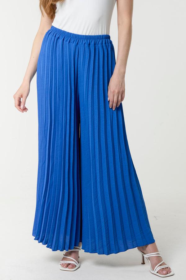 qed london Wide Leg Plisse Trousers