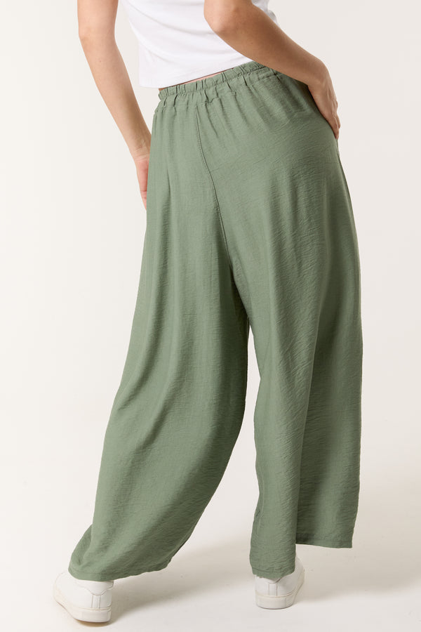 Qed London Wide Leg Pockets Palazzo Trousers