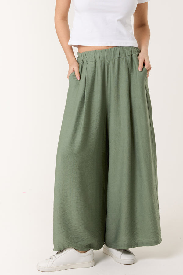 qed london Wide Leg Pockets Palazzo Trousers