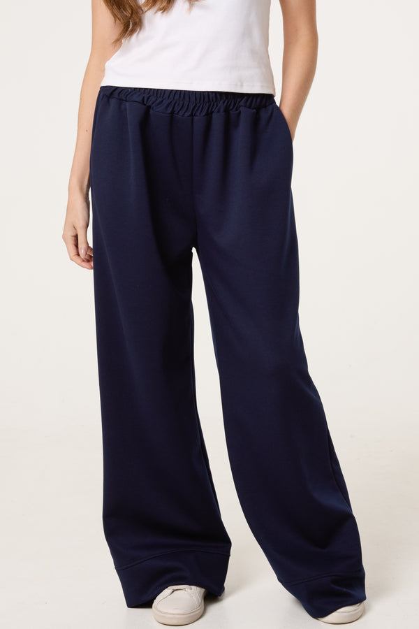 Qed London Wide Leg Soft Touch Trousers