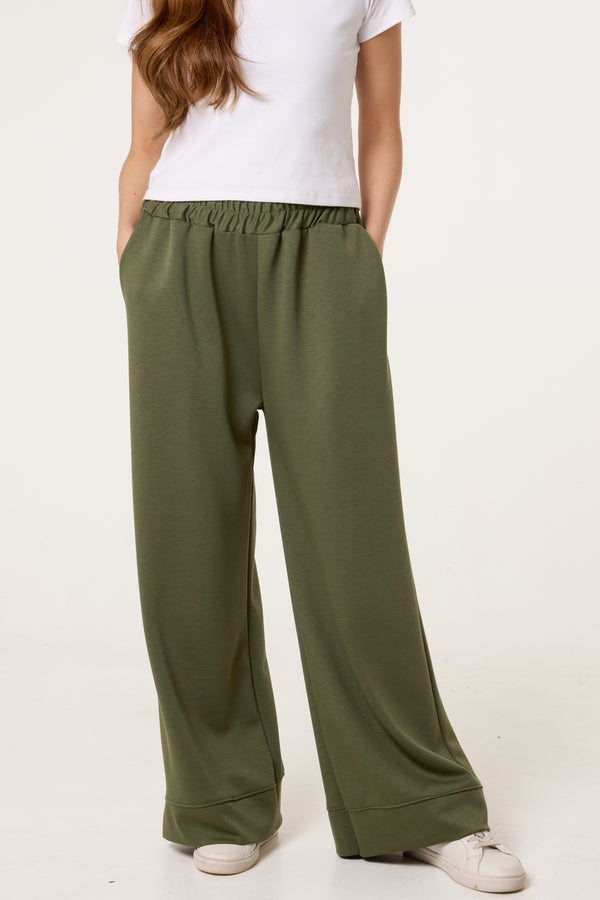 qed london Wide Leg Soft Touch Trousers