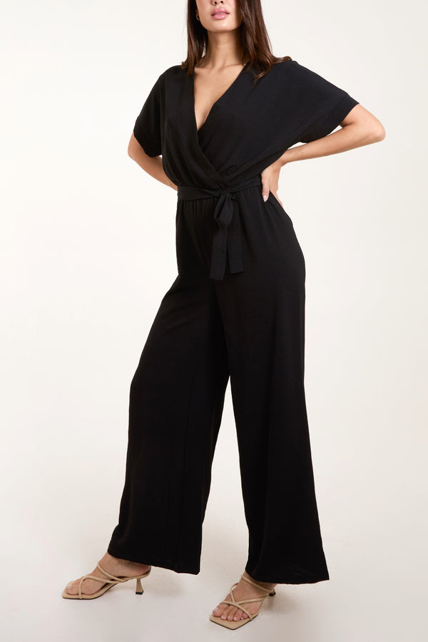 qed london Wide Leg Wrap Jumpsuit
