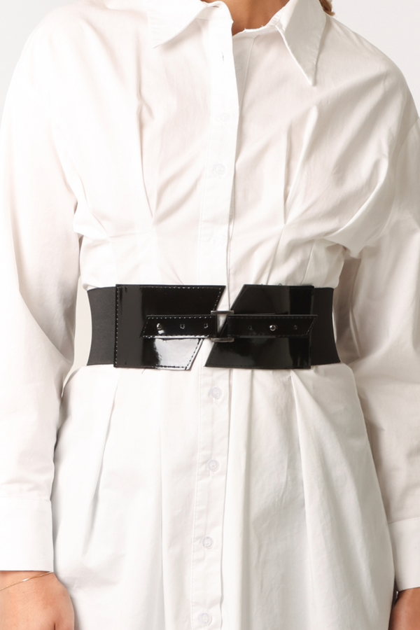 qed london Wide PU & Elastic Belt