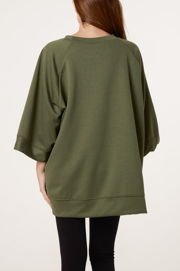 Qed London Wide Sleeve Soft Touch Sweatshirt