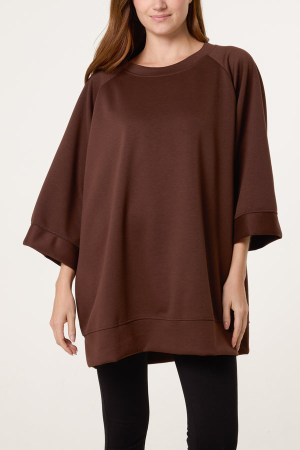 qed london Wide Sleeve Soft Touch Sweatshirt