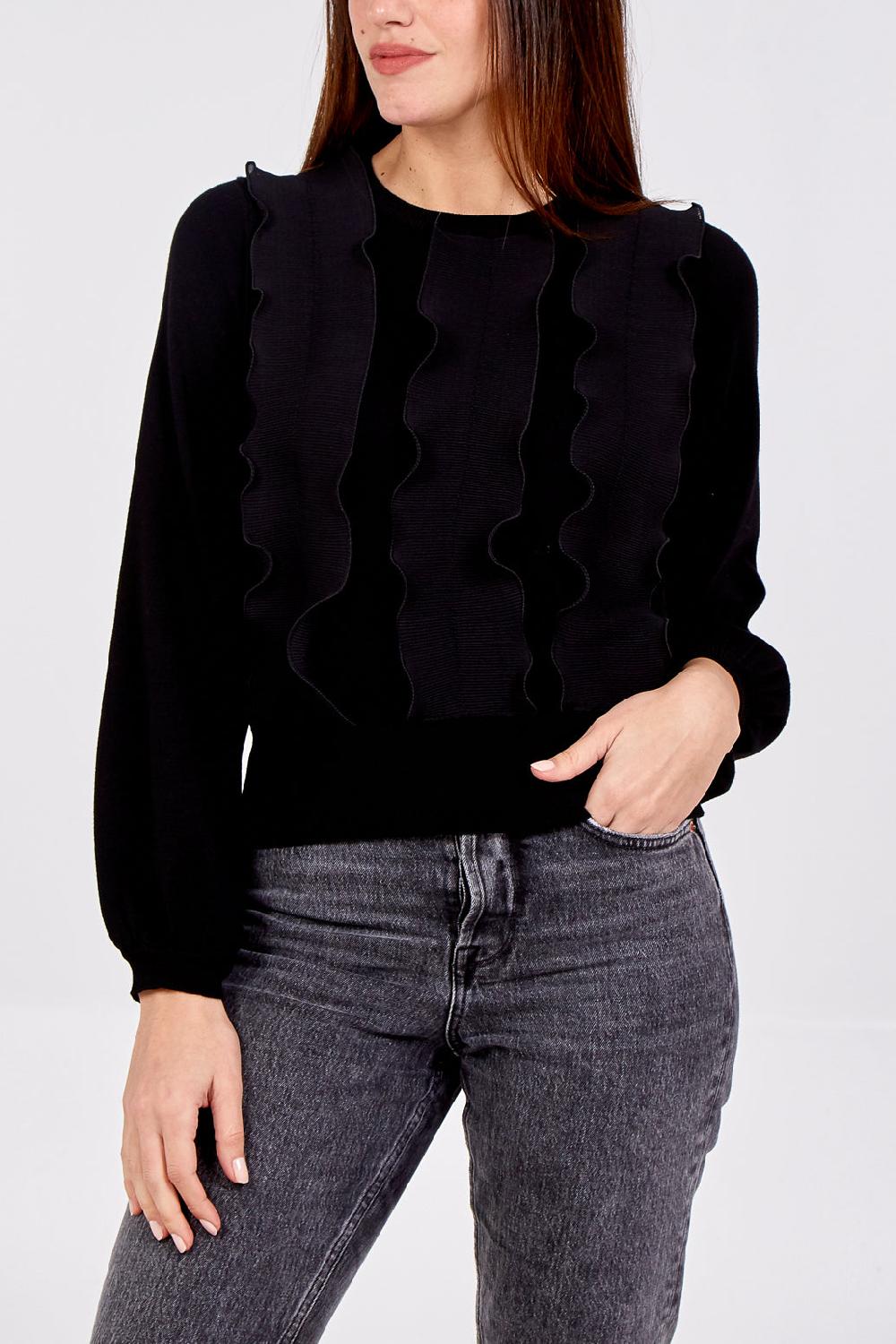 Qed London Woven Detail Jumper