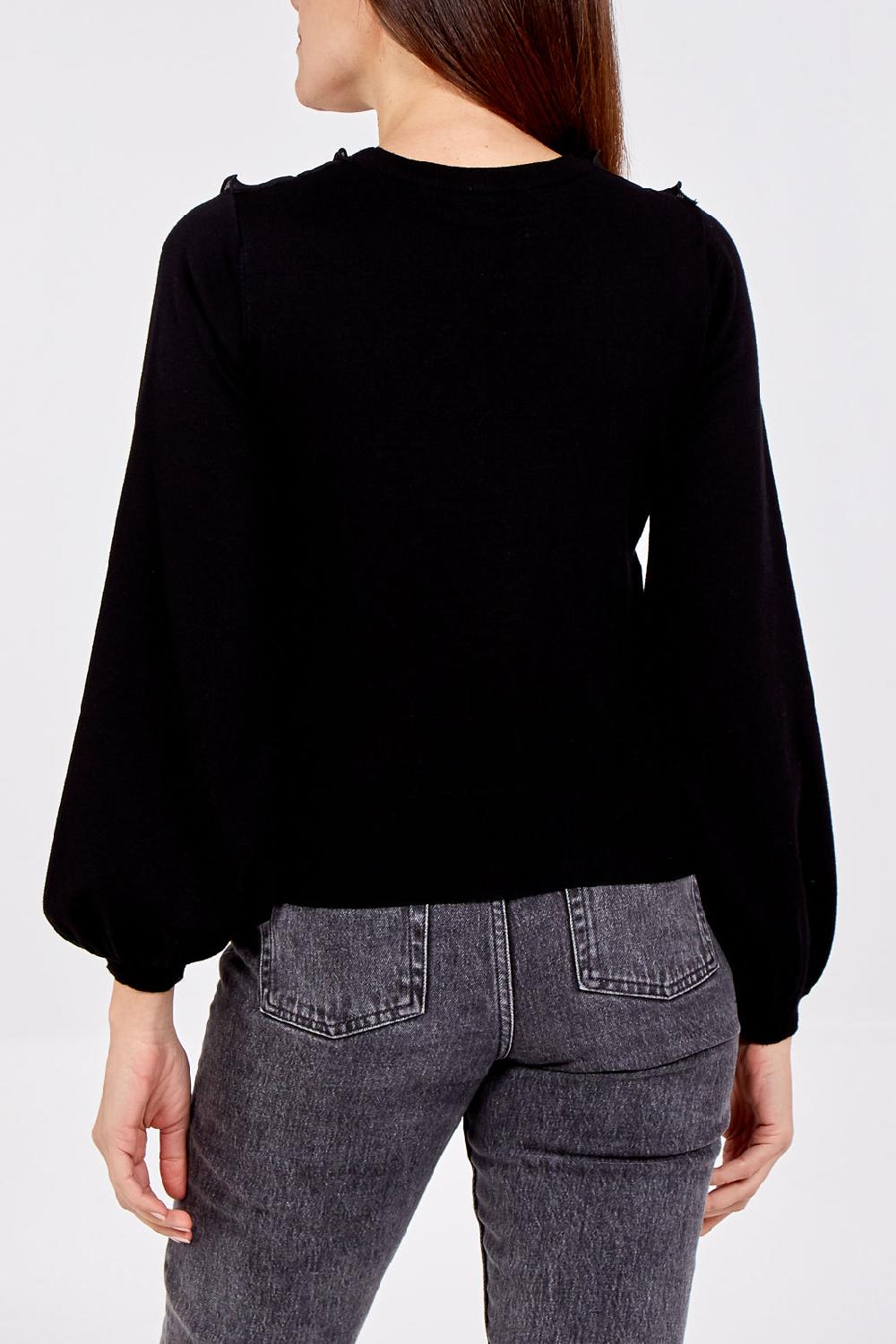 Qed London Woven Detail Jumper