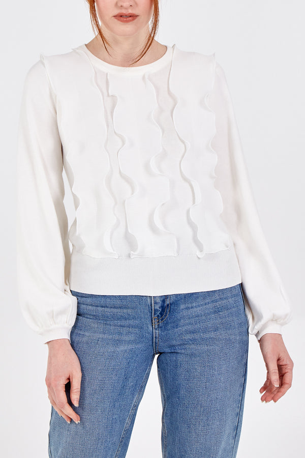 qed london Woven Detail Jumper