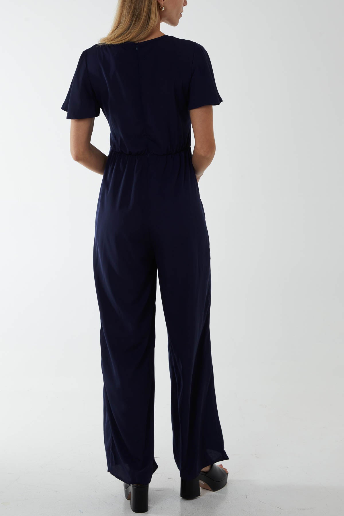 Qed London Wrap Front Side Tie Jumpsuit