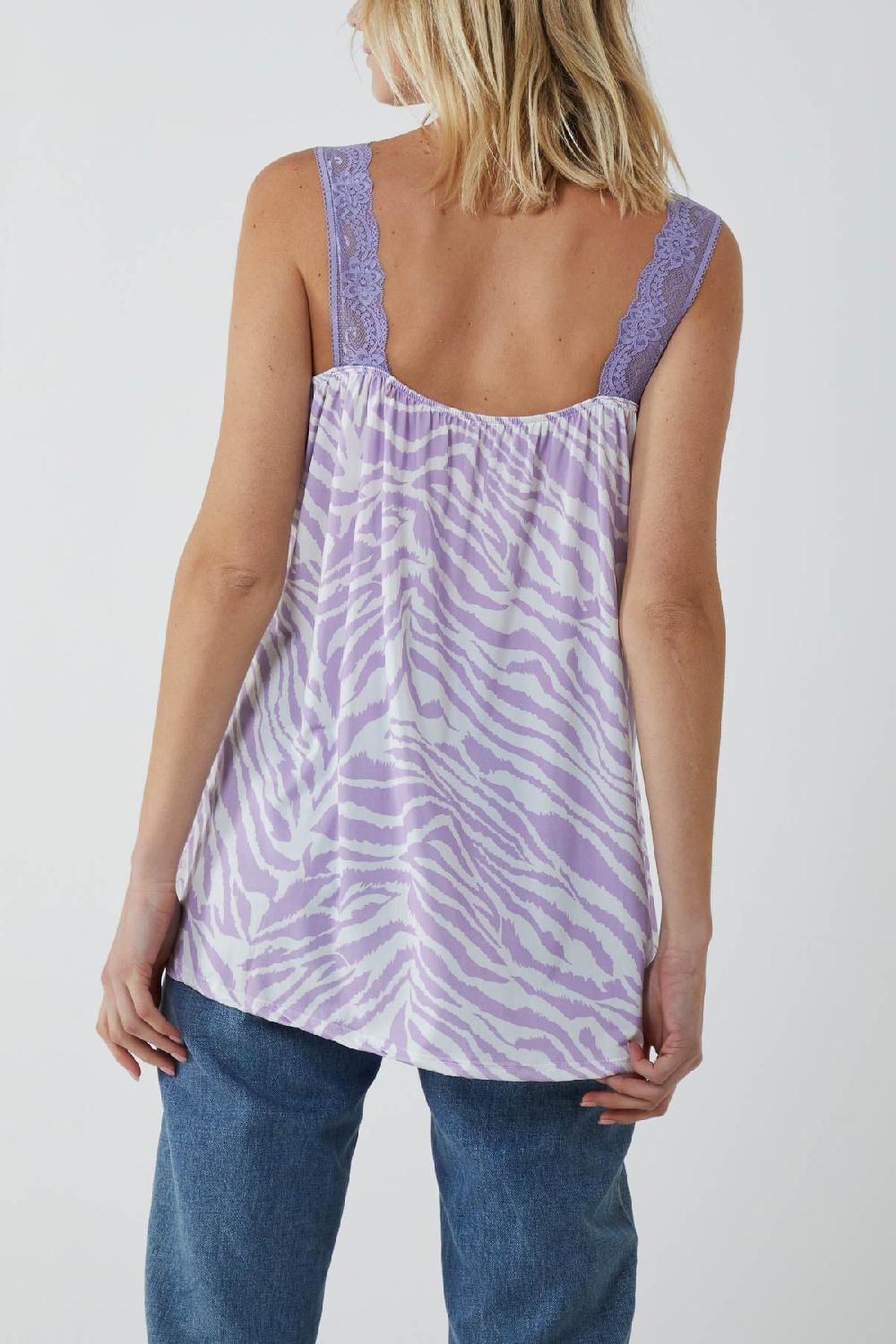 Qed London Zebra Lace Cami Vest