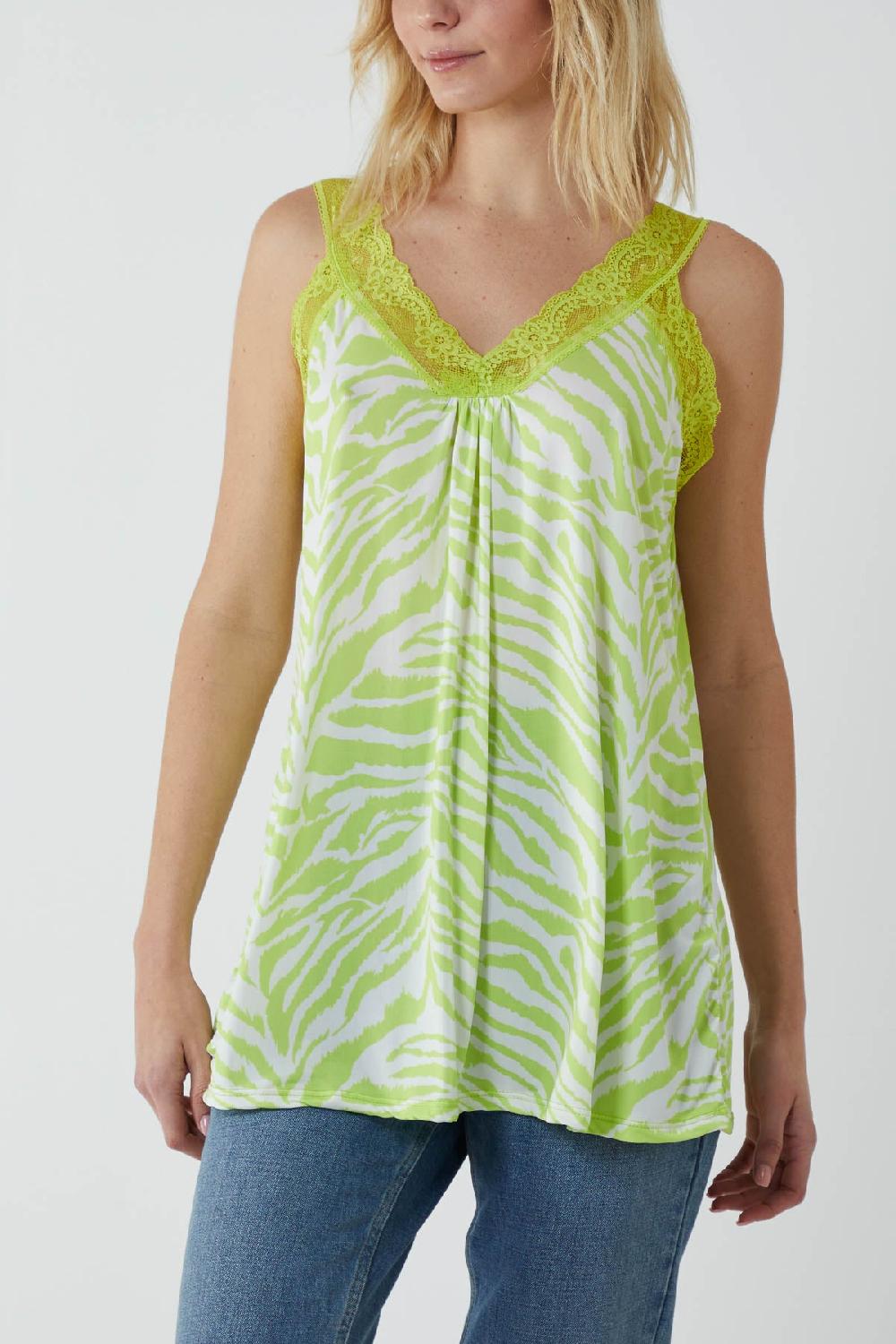 Qed London Zebra Lace Cami Vest