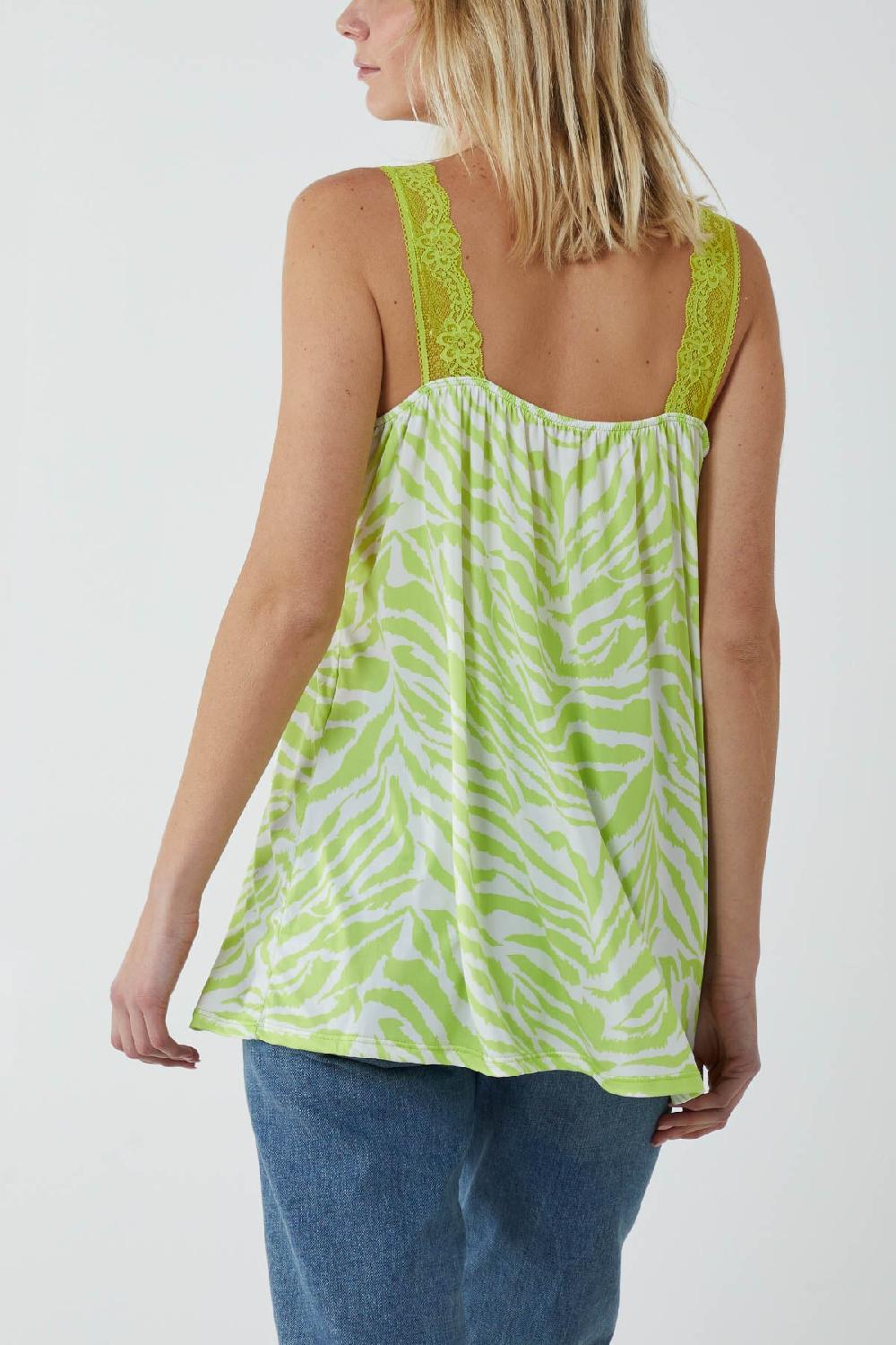 Qed London Zebra Lace Cami Vest