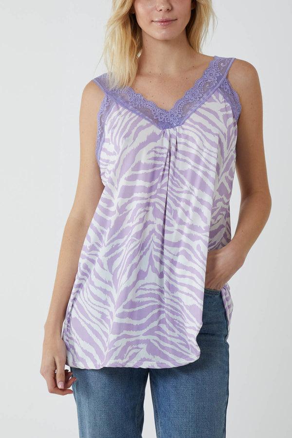 qed london Zebra Lace Cami Vest