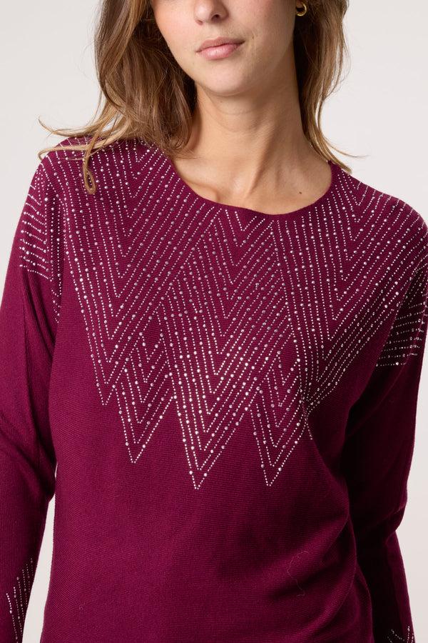 Qed London Zig Zag Embellished Jumper