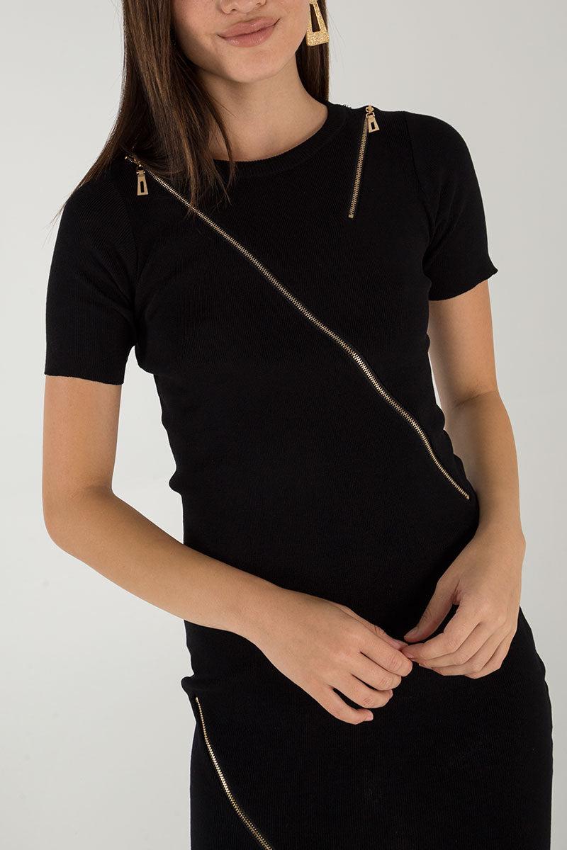 Qed London Zip Detail Bodycon Dress