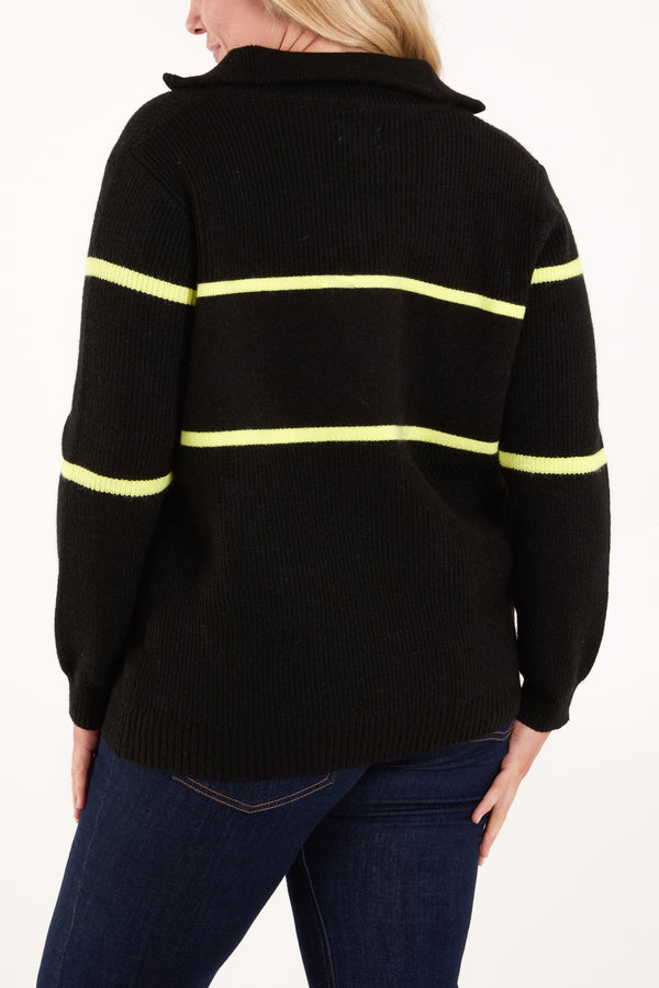 Qed London Zip Neck Copenhagen Jumper