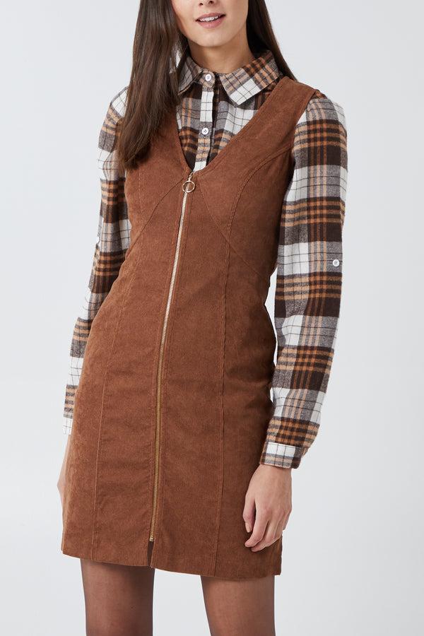 qed london Zip Through Cord Dress