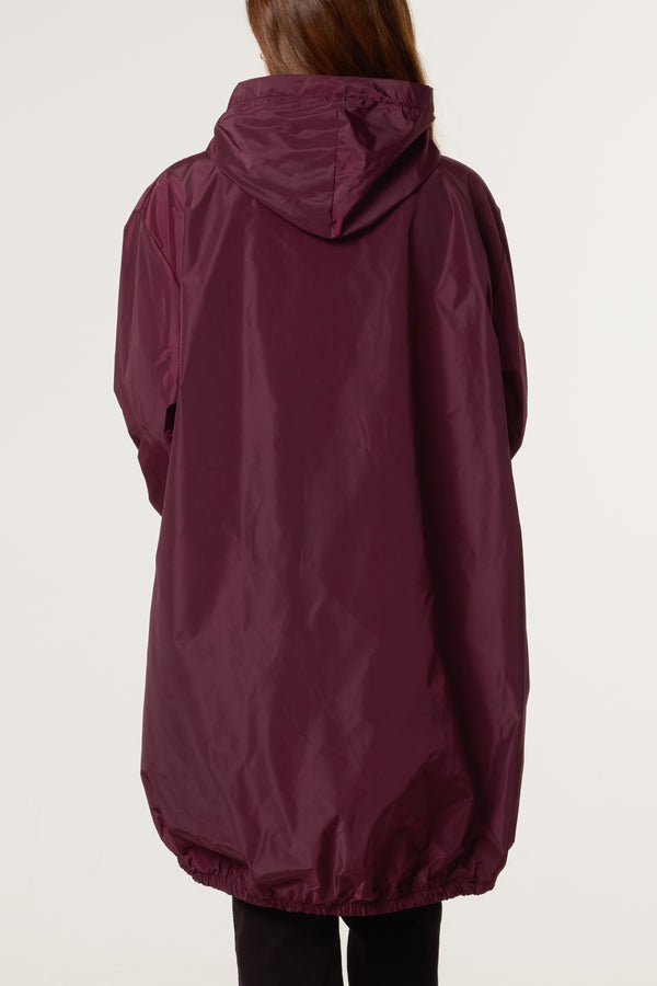 Qed London Zip Up Hooded Rain Coat