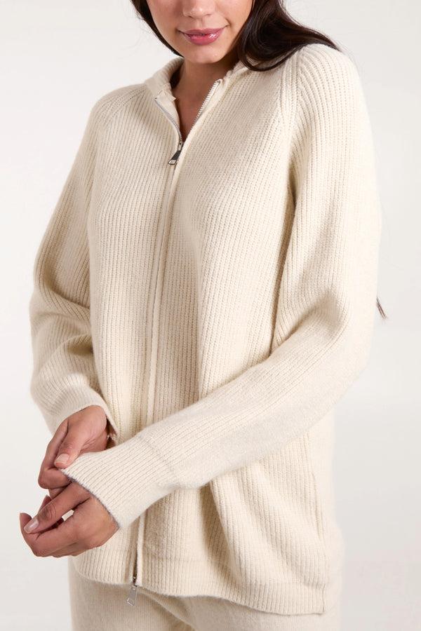 Qed London Zip-Up Hoodie & Knit Tracksuit Set