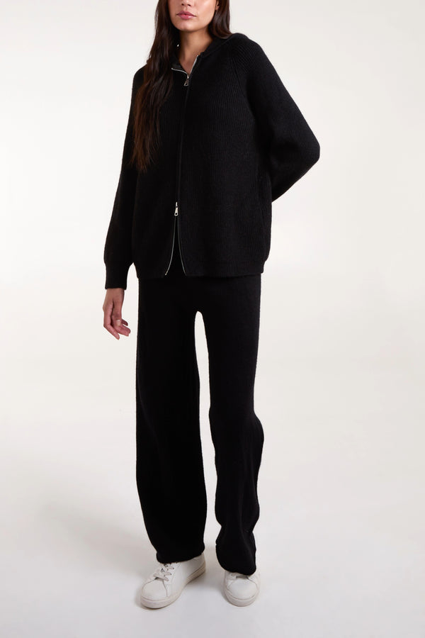 Qed London Zip-Up Hoodie & Knit Tracksuit Set