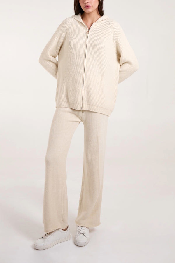 qed london Zip-Up Hoodie & Knit Tracksuit Set