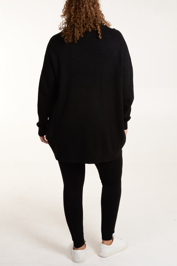 Qed London Ribbed High Neck Jumper & Knit Legging Set