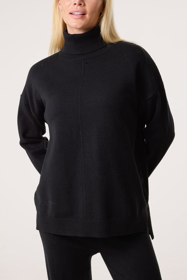 Qed London Roll Neck Relaxed Jumper & Trouser Kit Set