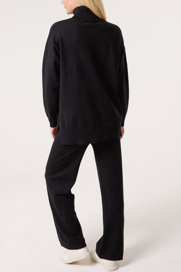 Qed London Roll Neck Relaxed Jumper & Trouser Kit Set