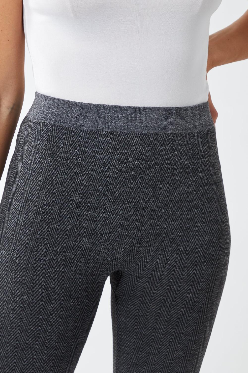 Qed London Small Zig Zag Patterned Fleece Lined Leggings