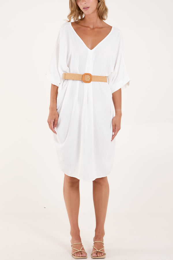 Qed London Square Buckle Stretchy Waist Braided Belt