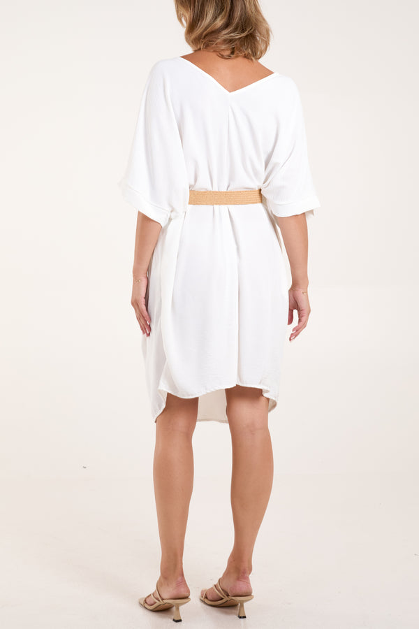 Qed London Square Buckle Stretchy Waist Braided Belt