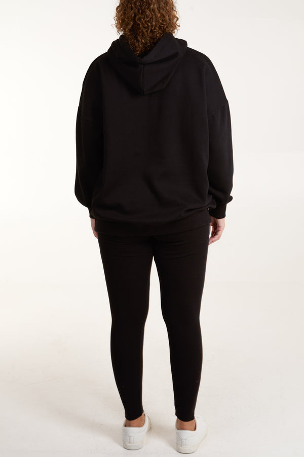 Qed London Sunday Leopard Print Logo Hoodie & Legging Set