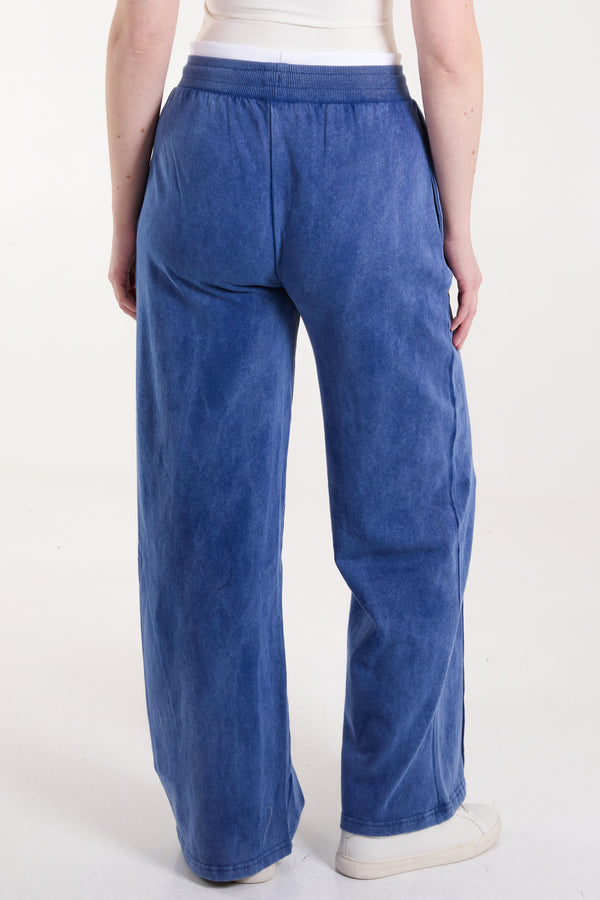 Qed London Washed Contrast Waistband Wide Leg Jogger