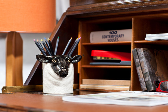Quail Ceramics Black Faced Suffolk Sheep Pencil Pot