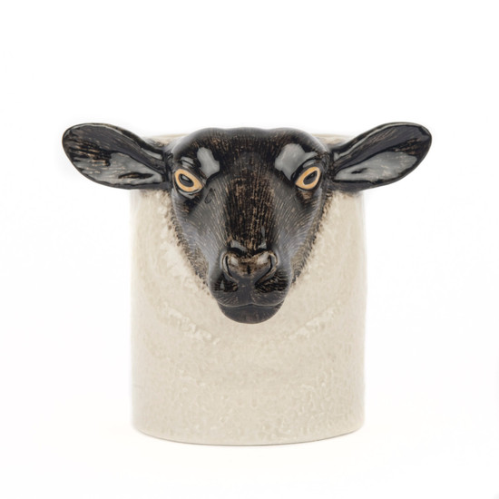 quail ceramics Black Faced Suffolk Sheep Pencil Pot