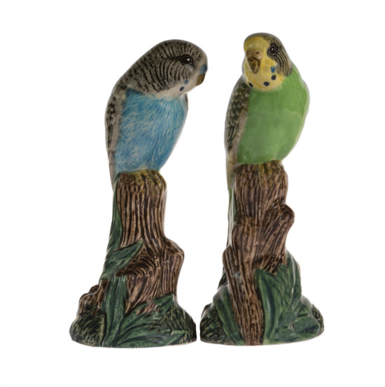 Quail Ceramics Budgerigar Salt And Pepper Blue/Green