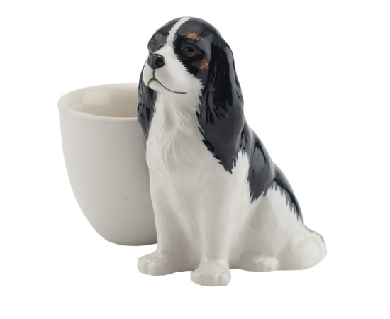 Quail Ceramics Cavalier King Charles Spaniel Egg Cup Tri