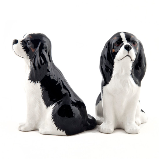 Quail Ceramics Cavalier King Charles Spaniel Salt And Pepper Tri