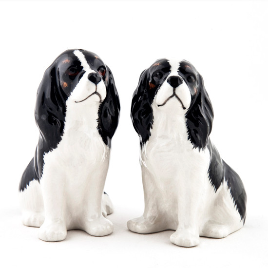 Quail Ceramics Cavalier King Charles Spaniel Salt And Pepper Tri