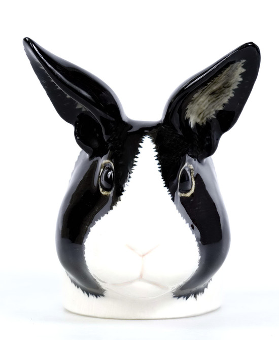 Quail Ceramics Dutch Rabbit Face Egg Cup Black/White